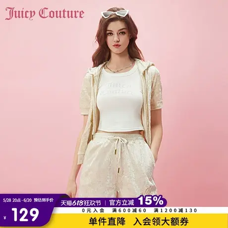 Juicy Couture橘滋春夏新款休闲裤短裤丝绒直筒裤经典烫钻休闲女图片