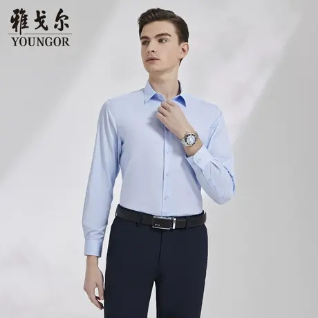 【柔软易打理】V系雅戈尔衬衫秋季新款免烫商务休闲长袖衬衫商品大图