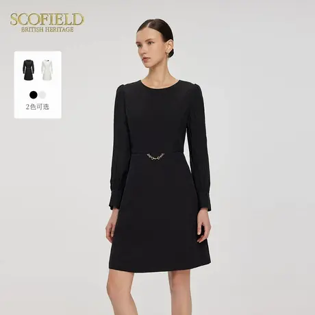 Scofield女装气质赫本风提花连衣裙收腰连衣裙2025春季新品图片