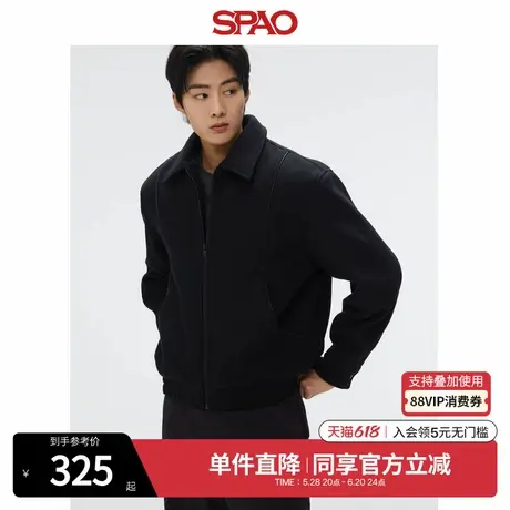 SPAO韩国同款2025年春季新品男士宽松通勤休闲拉链外套SPJJF11M05商品大图