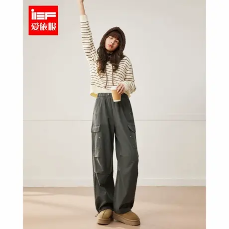 IEF/爱依服长裤2025春季新款韩版时尚休闲运动工装风百搭哈伦裤图片