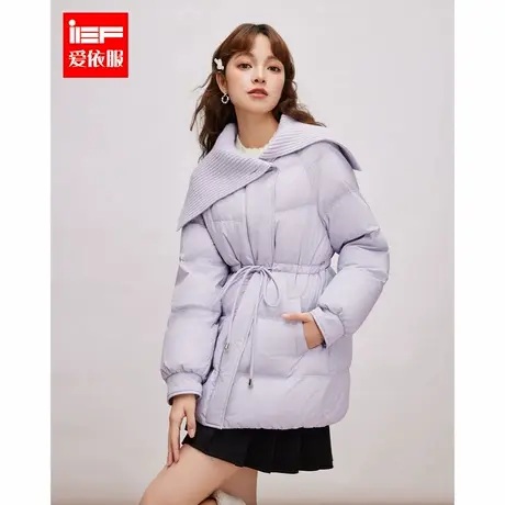 IEF/爱依服2024冬季新款法式时尚小众大翻领设计通勤羽绒中外套图片