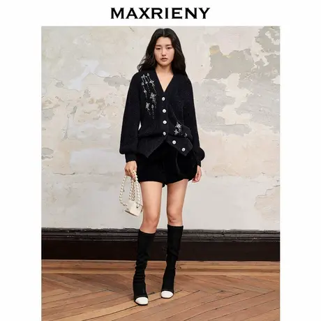 【奥莱】MAXRIENY复古丝绒裙裤短裤女图片