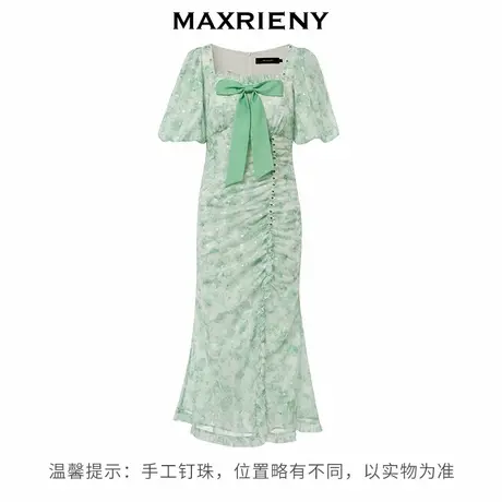 【奥莱】MAXRIENY连衣裙田园裙子泡泡袖茶歇裙图片