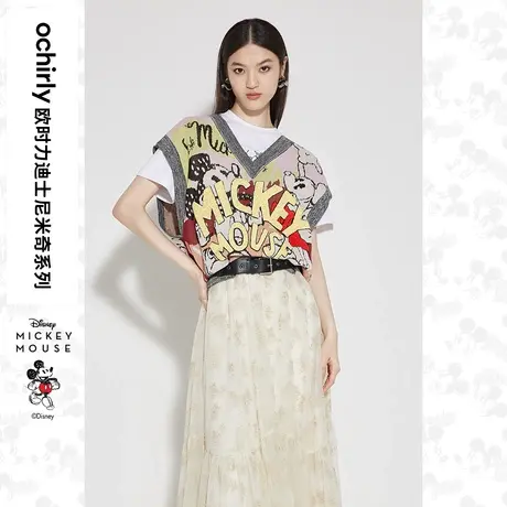【百亿补贴官方直播】迪士尼米奇系列欧时力针织背心秋提花图片