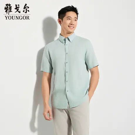 【商场同款】雅戈尔男士短袖衬衫夏季新款官方商务休闲短袖衬衫男图片