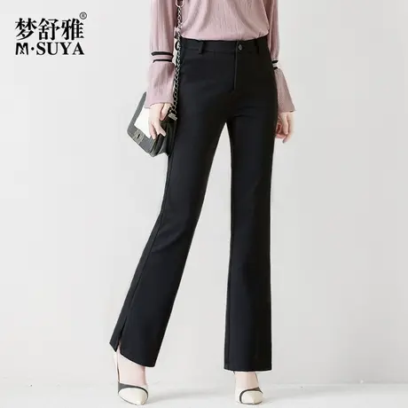 梦舒雅女裤2022春新款宽松喇叭裤女长裤高腰显瘦西裤休闲微喇裤子图片