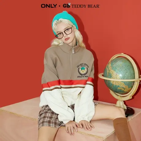 【直播专享】ONLY2022GB TEDDY BEAR泰迪熊拉链领口卫衣女图片