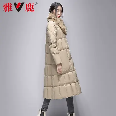 【直播专享】雅鹿羽绒服女中长款过膝冬新时尚修身韩版白鸭绒外套图片