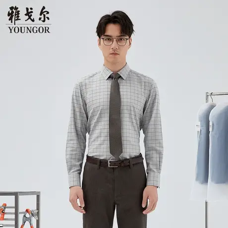 【商场同款】雅戈尔衬衫秋季官方商务休闲免烫柔软易打理长袖衬衫商品大图