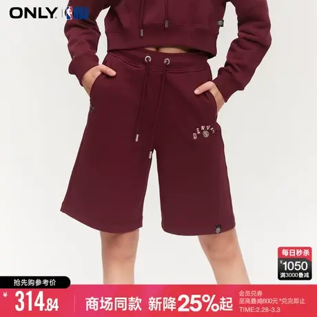 ONLY夏季NBA联名款气质百搭舒适抽绳高腰显瘦直筒短裤休闲裤女图片