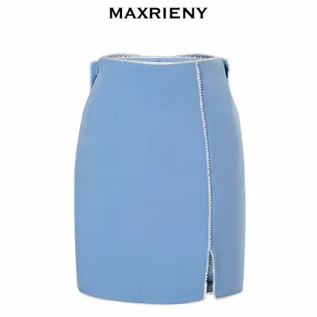 【奥莱】MAXRIENY简约钉珠半身裙腰背蝴蝶结裙子图片