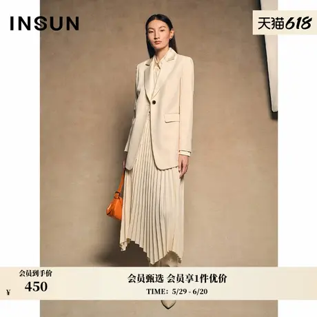 INSUN恩裳秋季中空纱挺括三醋酸休闲西装图片