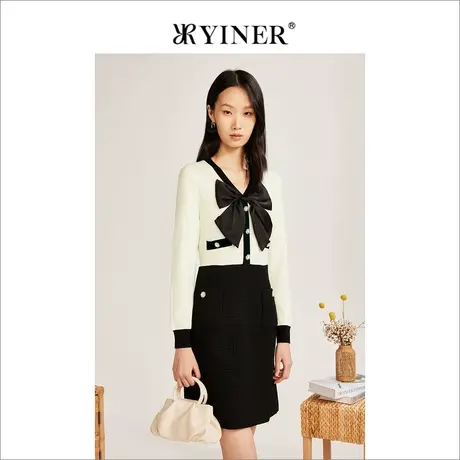 YINER音儿冬季女装法式通勤气质显瘦收腰连衣裙高级感图片