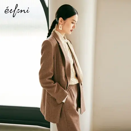 【商场同款】伊芙丽西服女时尚保暖羊毛西装大衣1CA412531图片