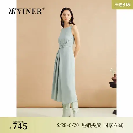 【醋酸系列】YINER音儿秋季法式艺术设计感吊带连衣裙图片