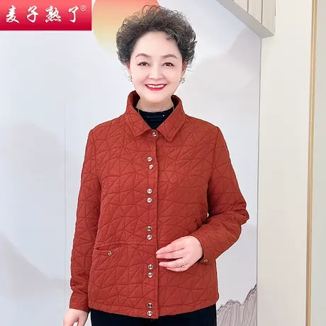 中老年女装妈妈衬衫新款中年人时尚减龄上衣洋气高贵春秋厚款外套图片