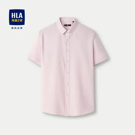 HLA/海澜之家2025提花短袖休闲衬衫夏季方领含莫代尔纤维衬衣男图片