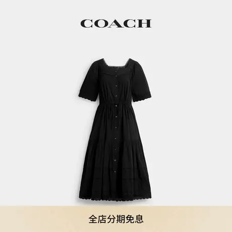 【新品】COACH/蔻驰女士钩针编织饰边连衣裙棉质休闲舒适外出图片