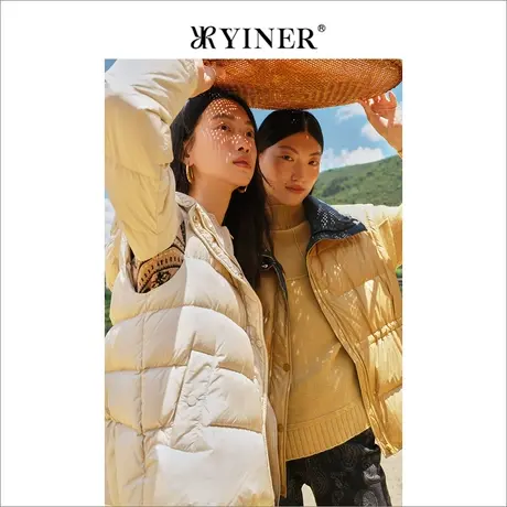 YINER音儿专柜女装2022冬季新款无袖保暖加厚鹅绒马甲羽绒服图片