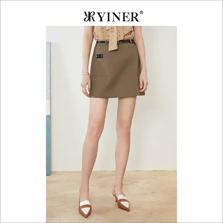 YINER音儿专选女装夏季法式a字一步裙短裙高腰半图片