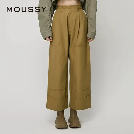 MOUSSY 夏季新品日系文艺风工装卷边阔腿休闲裤010HAS31-1551图片