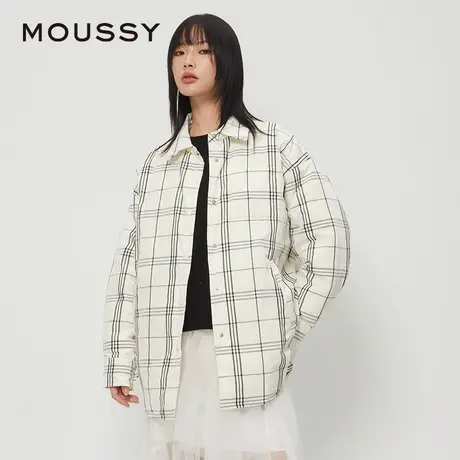 MOUSSY 春季新品日系格纹薄绒宽松羽绒服衬衫外套女028HAZ30-0281图片