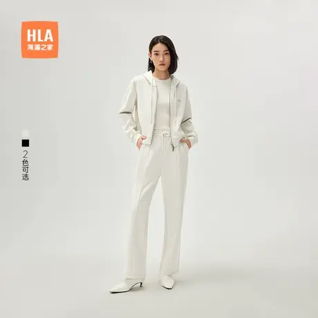 HLA/海澜之家宽松开衫连帽卫衣秋冬新款微弹小标防风长袖上衣女装图片