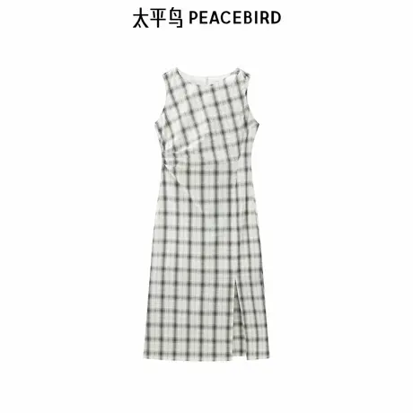 【商场同款】太平鸟女装2025年夏季新款格纹无袖连衣裙A1FAF2744图片