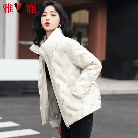 雅鹿羽绒服女短款2022冬季新款立领休闲宽松小个子保暖短外套高端图片