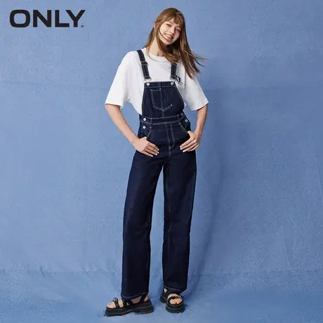 ONLY奥莱减龄高腰显瘦直筒背带牛仔裤女图片