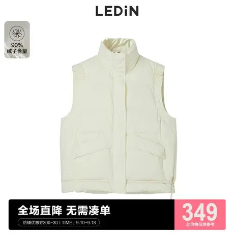 乐町休闲羽绒马甲外套2022冬季新款羽绒服C1ACC4392图片