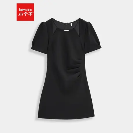 IEF/爱依服小黑裙2025夏季新款法式优雅气质感通勤百搭显瘦连衣裙图片