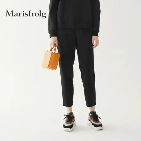 Marisfrolg玛丝菲尔2020年秋季新款黑色时尚气质休闲裤九分铅笔裤图片