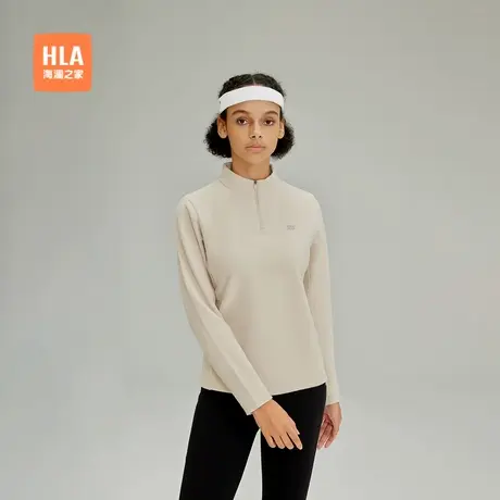 HLA/海澜之家运动sportsday磨毛健身卫衣秋新款立领印花长袖女装图片