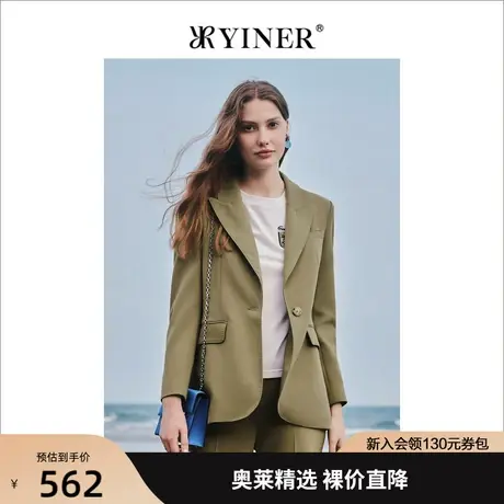 音儿美地女装2022秋季新款长袖宽松翻领休闲西装外套图片