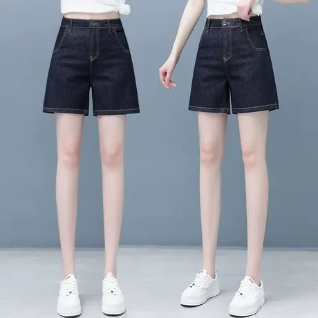 高腰牛仔短裤女夏季薄款适合胯大腿粗宽松a字裤小个子阔腿热裤潮图片