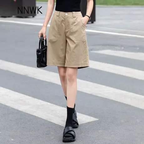 清仓天丝休闲短裤女2025新款夏季薄款五分裤女显瘦a字阔腿中裤5分图片