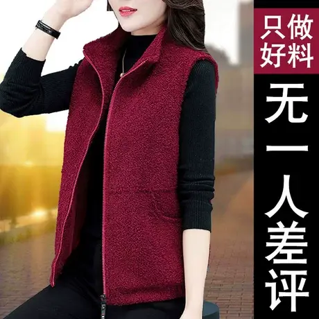 摇粒绒马甲女冬季马夹2021年新款潮女士春秋外穿2022春装大码女装图片