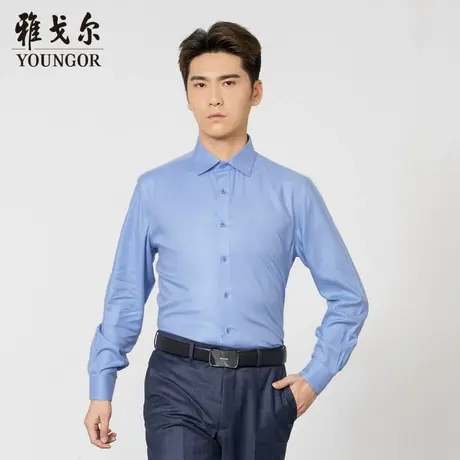 雅戈尔奥莱 商场同款男士长袖衬衫秋冬新款商务休闲免烫衬衫图片
