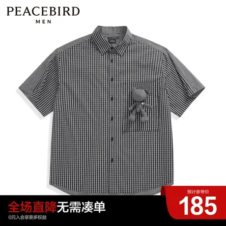 太平鸟男装奥莱 休闲时尚外穿短袖式衬衫图片