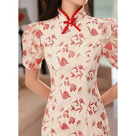 旗袍敬酒服新娘夏季中式订婚礼服连衣裙小个子回门便装结婚鱼尾女图片