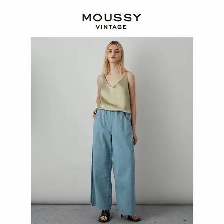 MOUSSY VINTAGE 春季拼接设计宽松高腰阔腿牛仔裤女540FSN11-1000图片
