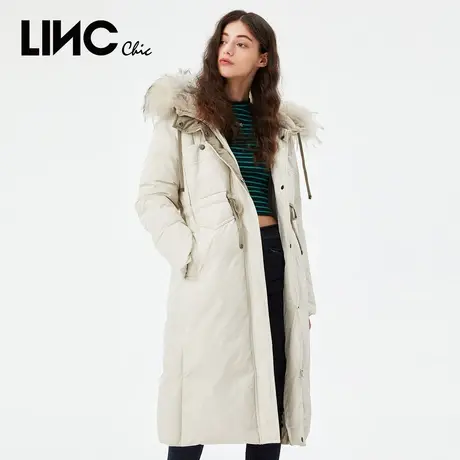 LINC金羽杰羽绒服女中长款2023年新款反季高腰女款派克服断码清仓图片
