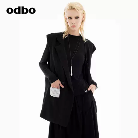 odbo/欧迪比欧时尚个性品牌马甲女2024秋季新款洋气时髦马夹外套图片