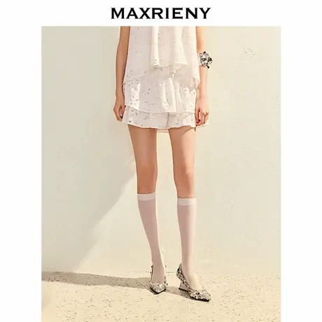 [3件8折]MAXRIENY波西米亚风短裤高腰甜美阔腿裤度假风热裤波嬉风图片