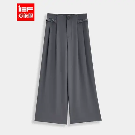 IEF/爱依服长裤2025夏季新款韩版通勤气质设计感垂直百搭阔腿裤图片