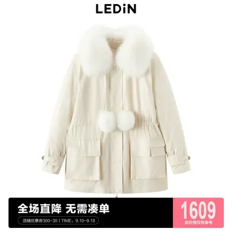 乐町气质收腰派克服2022冬季新款中长外套C5ADC4L03图片