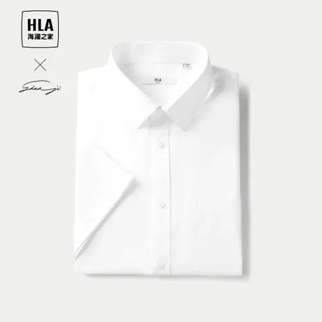 HLA/海澜之家轻商务衫及系列短袖正装衬衫25夏季新胸前口袋衬衣男图片