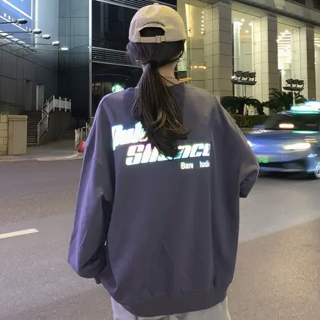 vintage卫衣女2021网红炸街宽松韩版设计感小众春秋薄款外套潮ins图片